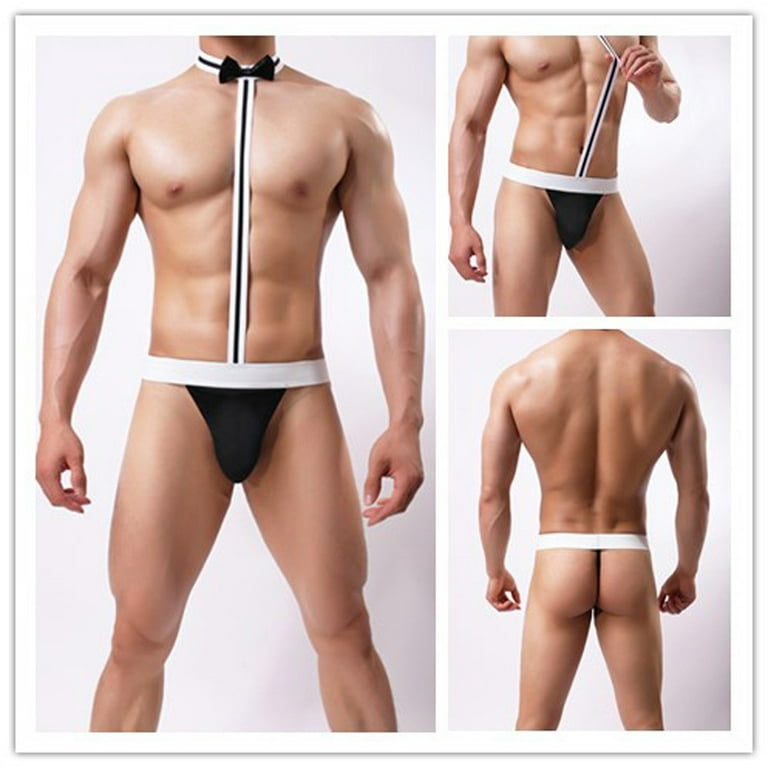 Men's Black Thong Bodysuit - Sexy Bodysuits For Men -Body Aware