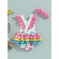thumbnail image 3 of First Birthday Baby Girl Outfit One Print Romper Dress Donut Onesie Tutu Dresses 1st Birthday Girl Outfits, 3 of 6