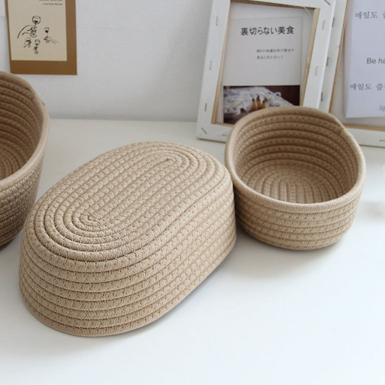 Small Woven Baskets, Empty Tiny Storage Baskets, Mini Cotton Rope