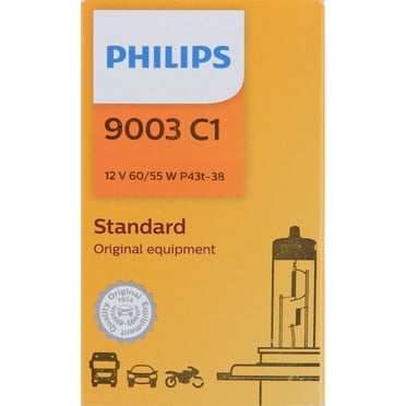 Philips Standard Headlight 9003, P43T-38, Clear, Always Change In Pairs!