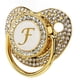 thumbnail image 5 of Chupete Baby Bling con clip dorado y letra curvada con funda antipolvo para recién nacidos (letra F), 5 of 14