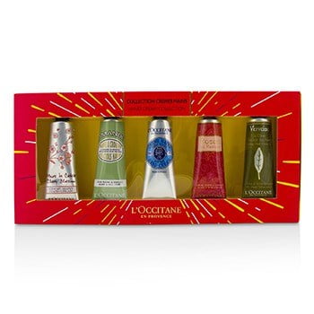 Verbena Blossom - L'Occitane Hand Cream Collection Set: Cherry Blossom + Almond + Shea Butter + Rose + Verveine (verbena) 5x30ml/1oz