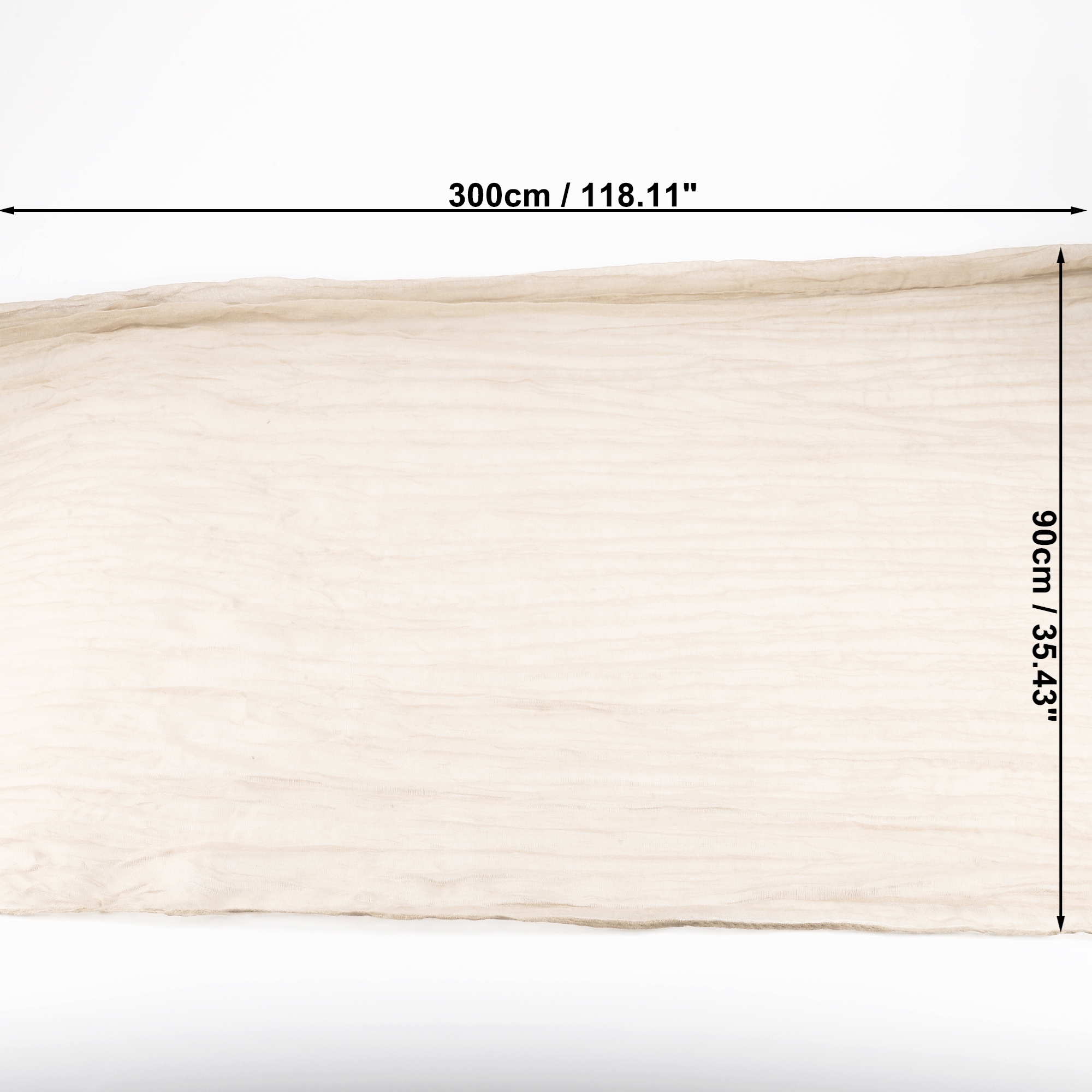 Unique Bargains Cheesecloth Table Runner for Wedding Decoration 118.11"x 35.43" Beige