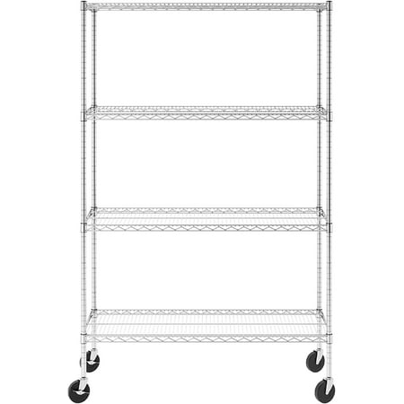 

YTao NSF Certified Storage Shelves Heavy Duty Steel Wire Shelving Unit with Wheels and Adjustable Feet Used as Pantry Shelf Garage or Bakers Rack Kitchen Shelving - (24 x60 x72