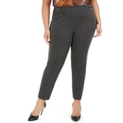 Nine West Women's Pants Plus Pull on Knit Ponte Stretch Gray Size 1X