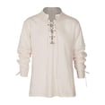 thumbnail image 2 of Camisa CARUHIF Renaissance Pirate Medieval Vikingo de lino para hombre, 2 of 6