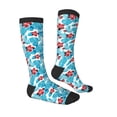 thumbnail image 3 of Fotbe Hawaiian Style print Women's Men's Novelty Crew Socks Cotton Socks Knee High Socks for Walking,Running,Nurses,Pregnancy, 3 of 8
