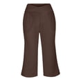thumbnail image 5 of Pants for Women Wide Leg Yoga High Waist Capris Pants Loose Fitting Soft Sweatpants with Pockets, 5 of 10