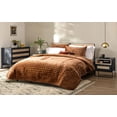 thumbnail image 3 of Luxury Velvet Quilt Set King Size Bedding Sets, Ultra Soft Velvet Comforter Set, Lightweight Oversized Bedspread Quilted Coverlet for All Season, with 2 Pillow Shams, Rusty Burnt Orange, 3 of 6