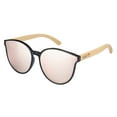 thumbnail image 1 of Root Sophia Black PC Pink Mirror Lens Bamboo Temples Women's Sunglasses|1YR.Warranty, 1 of 1