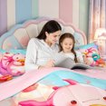 thumbnail image 4 of Manfei Pink Axolotl Queen Comforter Set,Colorful Salamander Comforter Sets Queen,Pink Reversible,3-Piece,1 Comforter and 2 Pillowcases, 4 of 7