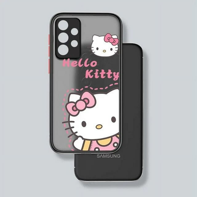Cute Hello kitty Phone Case For Samsung S23 S22 S21 S20 FE S10 S9 S8 Plus Ultra Pro 5G Frosted Translucent Matter Cover LXY