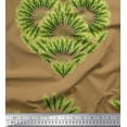 thumbnail image 1 of Soimoi Brown Rayon Fabric Pine Leaves Print Fabric by the Yard 42 Inch Wide, 1 of 3