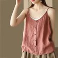 thumbnail image 4 of Tank Top for Women Linen, 2026 Summer Comfy Casual Loose Lightweight Sleeveless Shirts, Red 2XL, 4 of 8