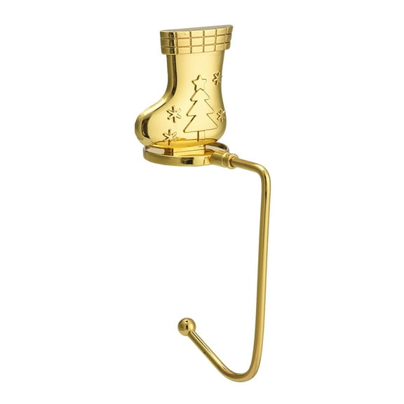 DefiDgd Christmas Small Stocking Holders,Metal Fireplace Stocking Hangers,Non-Slip Christmas Stocking Hooks for Fireplace Mantle Christmas Party Decoration(F)