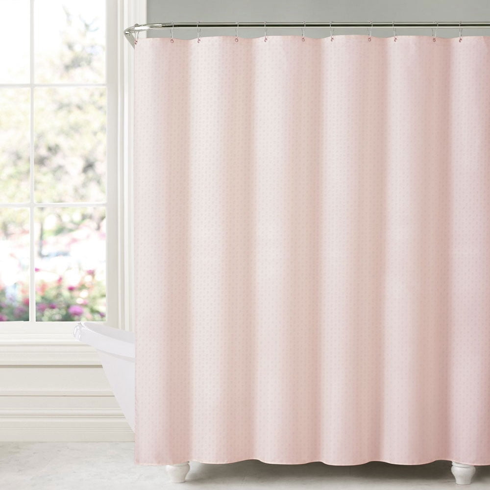 Embossed Microfiber Shower Curtain/Liner 70"x72" Blush