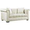 thumbnail image 3 of Home Square 2-Piece Furniture Set with Velvet Accent Chair and Loveseat in Cream, 3 of 8