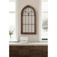 thumbnail image 3 of Kate and Laurel Rennell Farmhouse Arched Wall Art Plaque, 19 x 36, Walnut Brown and Black, Wood and Metal Windowpane Wall Decor for Use as Fireplace Mantel Decor or Entryway Wall Accent, 3 of 9