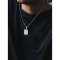 thumbnail image 3 of U7 Initial Monogram Necklace Letter Silver Pendant X for Women Men,Square Capital Resizable Chain, 3 of 7