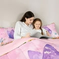 thumbnail image 4 of Homewish Cute Butterfly 7-Piece Twin Bedding Sets,Kawaii Colorful Floral Bedding Comforter Set,Pink Purple Sheet Sets For Girls Teens,Luxury Bedroom Decor Reversible, 4 of 8