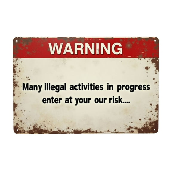 8x12 inch Warning Many Activities In Progress Enter At Your Own Risk Signs Metal Tin Sign Funny Wall Art Decor Home Decor Room Door Accessories Poster Gifts Cafes Bar Club Office Man Cave