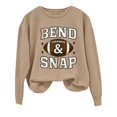 thumbnail image 7 of Women's Funny Letter Printed Graphic Football Fan Sweatshirt,Long sleeve Casual Crewneck Pullover Tops for Game Day,Weekend,Daily Wear Khaki XL, 7 of 7