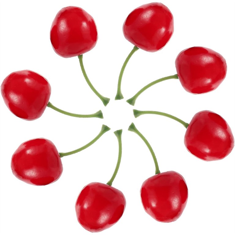100 PCS Artificial Cherries - Lifelike Fake Red Cherry Decor For Kitchen, Table Centerpiece, Party & Home