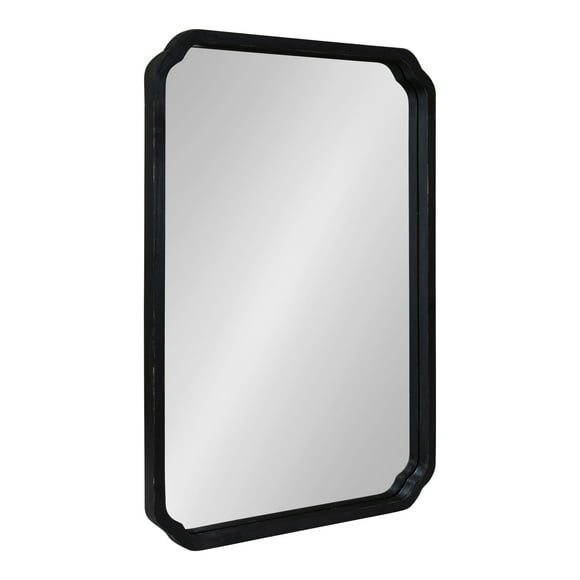 Kate and Laurel Marston Farmhouse Rectangle Wall Mirror, 24 x 36, Black, Decorative Rustic Mirror for Wall