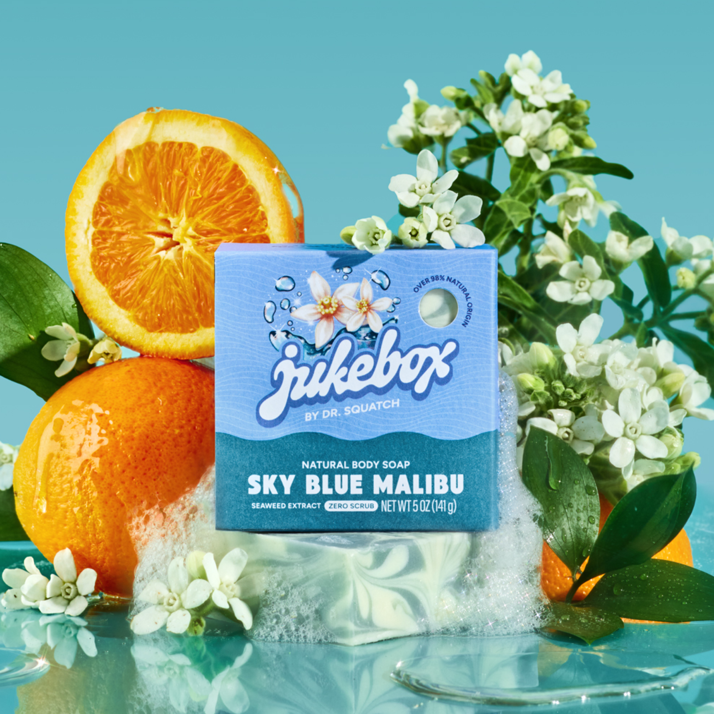 Jukebox Womens Bar Soap, Natural Bar Soap for Women, Sky Blue Malibu, 5 Oz