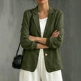 thumbnail image 4 of FAWUUDO Women's Blazer Jacket Casual Long Sleeve Work Office Suit Coat Lightweight Open Front Single Breasted Notch Lapel Jacket for Office,Work,Daily Wear Olive Green, 4 of 5