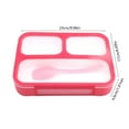 thumbnail image 3 of SLYNSHome Bento Box for Adult Lunch Box with 3 Compartments,Leakproof Food Containers with Spoon,Microwave & Dishwasher & Freezer Safe - Red, 3 of 7