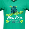 thumbnail image 4 of Inktastic Boca Raton, Florida Happy Sea Turtle Women's V-Neck T-Shirt, 4 of 5