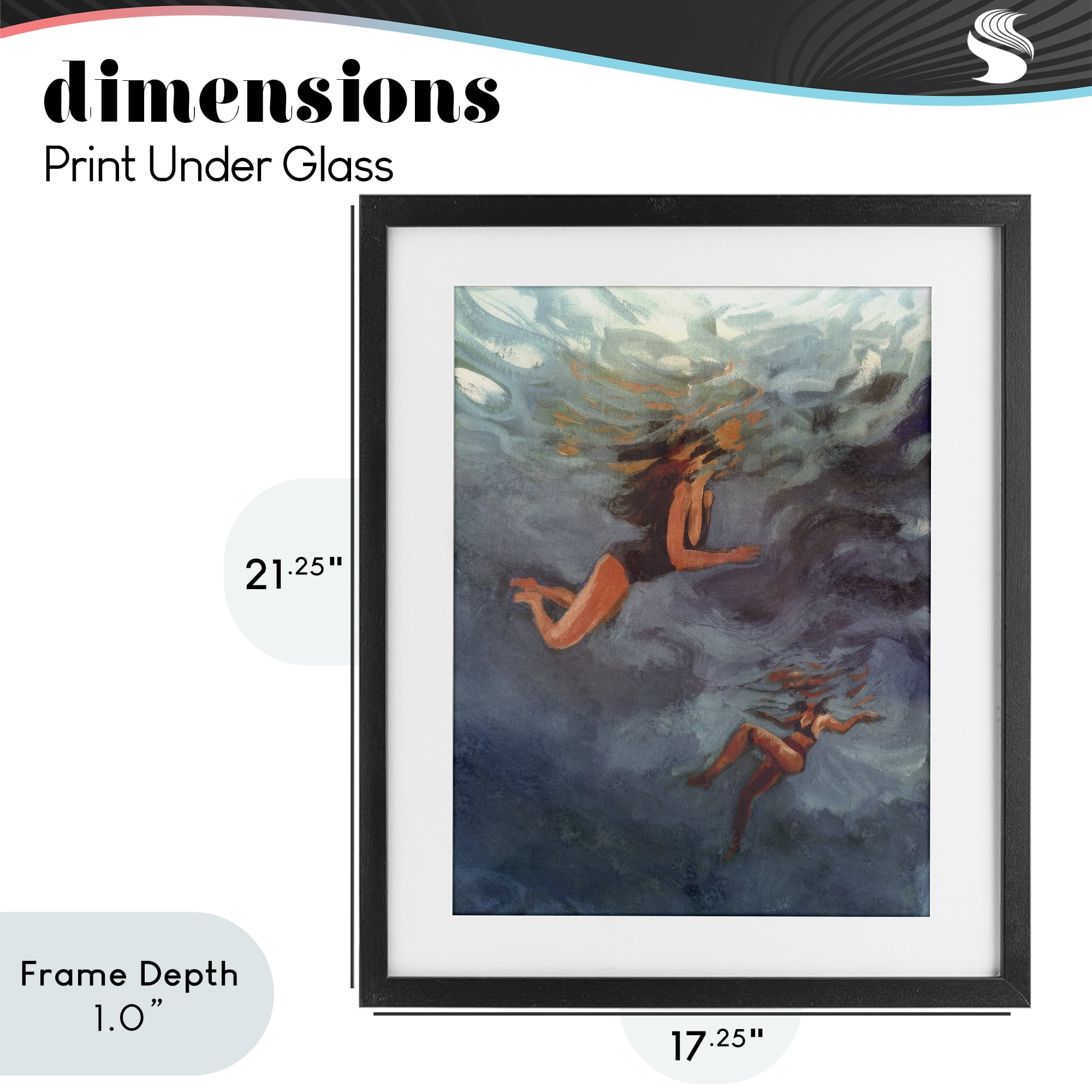 Stupell Industries Underwater Summer's Dance Black Framed Print Under Glass, design by Victoria Barnes