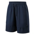 thumbnail image 4 of Chiccall Mens Cargo Shorts Plus Size Lightweight Stretch Hiking Short Gym Casual Quick Dry Shorts Elastic Waist with Pockets Blue 8XL, 4 of 8