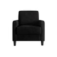 thumbnail image 3 of Home Design Goliad Velvet Armchair with Pocket Spring, Soft Cushions, Clean Lines Design, Black, 3 of 8