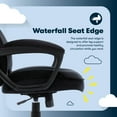 thumbnail image 2 of Serta Comfort Classic Executive Office Chair Padded Armrest Black Velvet Fabric, 2 of 11