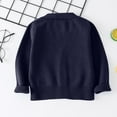 thumbnail image 3 of Kids Cardigan Girls Boys Long Sleeve Solid Color Knitwear Sweatshirt Children Jersey School Uniform Cardigan V Neck Button up Sweater Outerwear 2-10 Years, 3 of 5