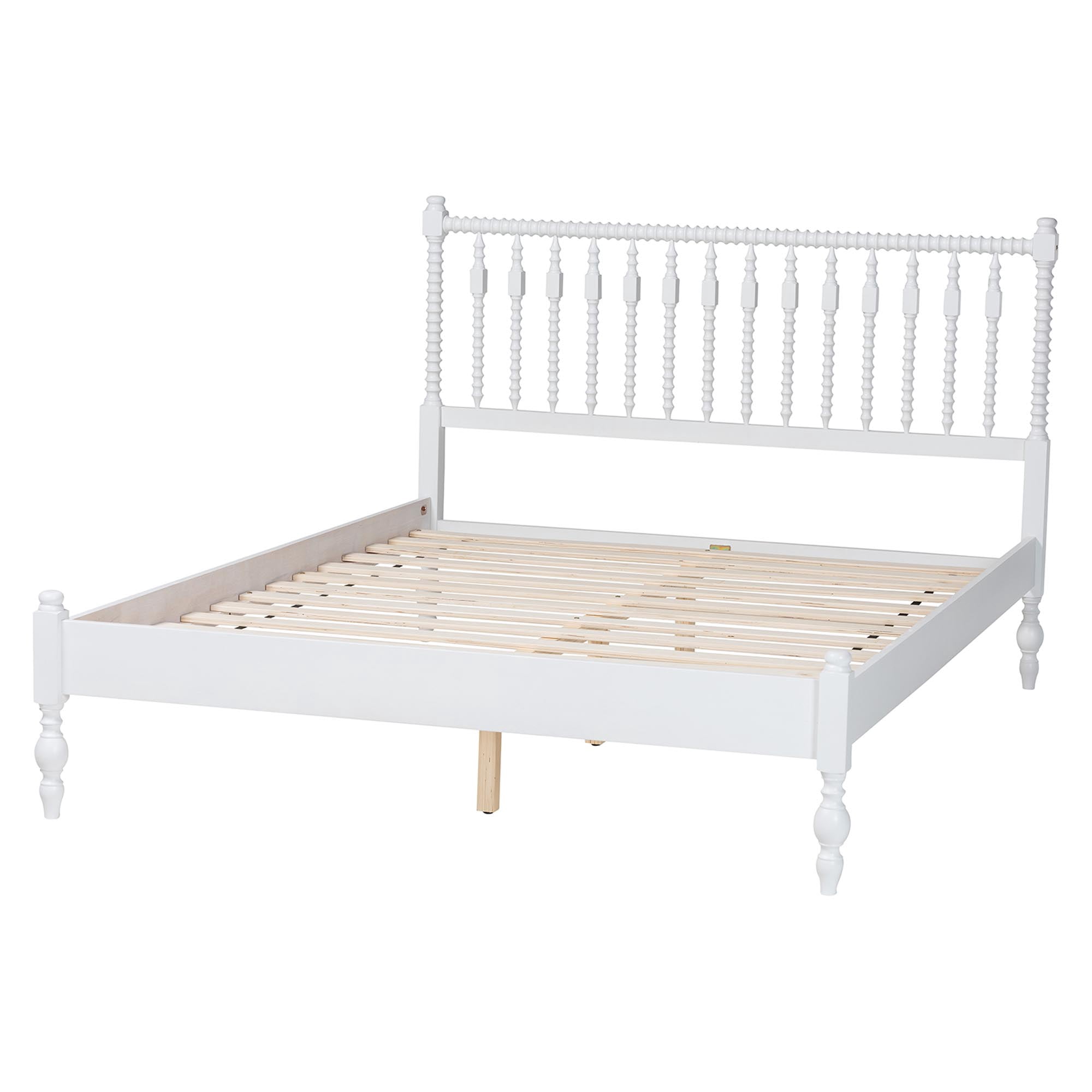 Baxton Studio Callison Farmhouse Platform Bed, Queen, White