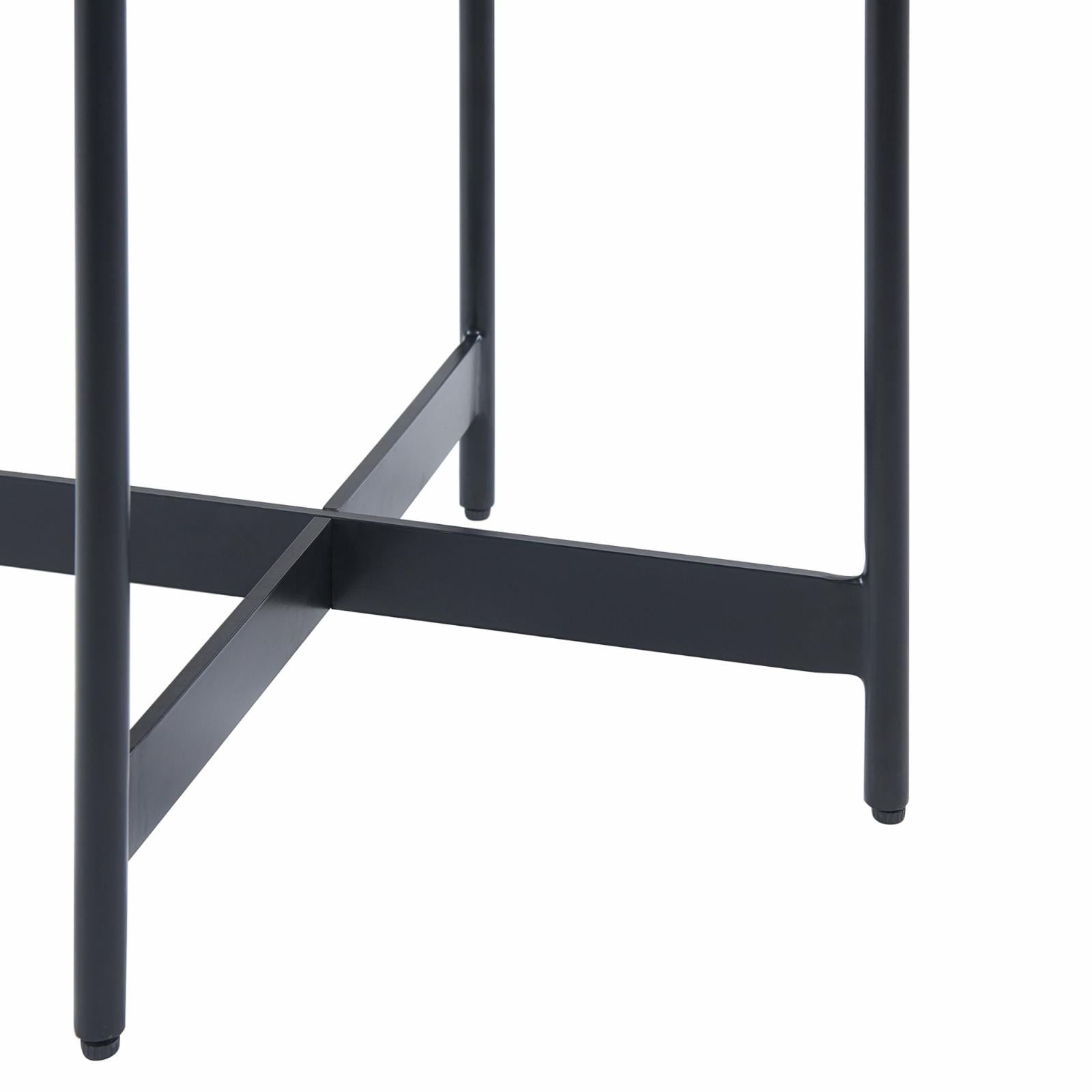 Alaterre Furniture Brookline Industrial Round Metal End Table, Gray/Black