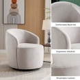 thumbnail image 2 of Accent Armchair, Velvet 360° Swivel Barrel Chair for Living Room - Gray, 2 of 8