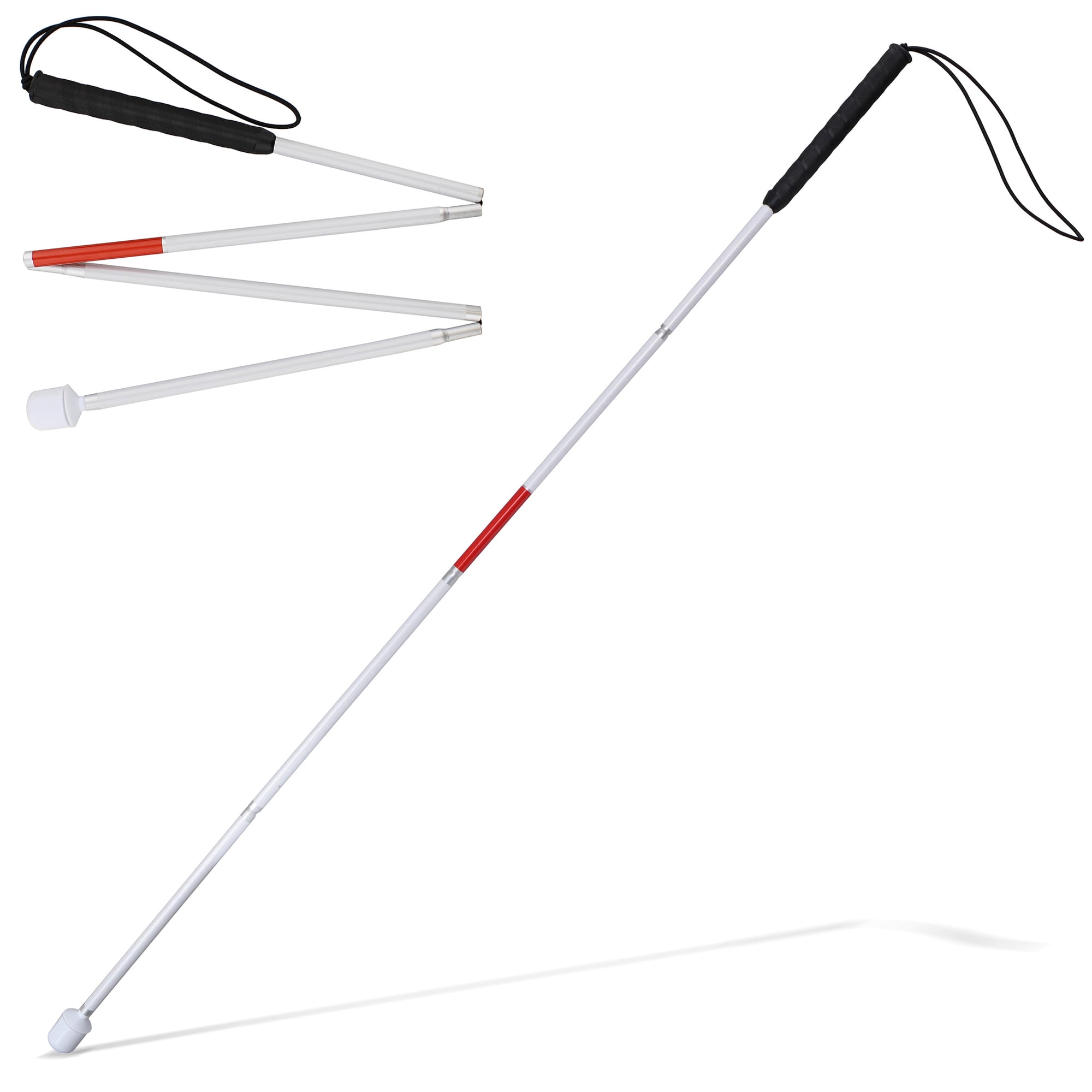 Mondo Medical Blind Stick Walking Sensor 53in Reflective Foldable Blind Cane