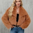 thumbnail image 7 of Womens Winter Coats 2026 Trendy Furry Faux Fur Long Sleeve Jackets Open Front Lapel Warm Fall Outwear with Pockets, 7 of 7