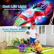 JoyStone Amphibious Remote Control Car Boat with LED Lights, 4WD RC Stunt Car Toy for Boys Girls, Water Beach Pool Toys for Kids Ages 8-12, Red&Blue