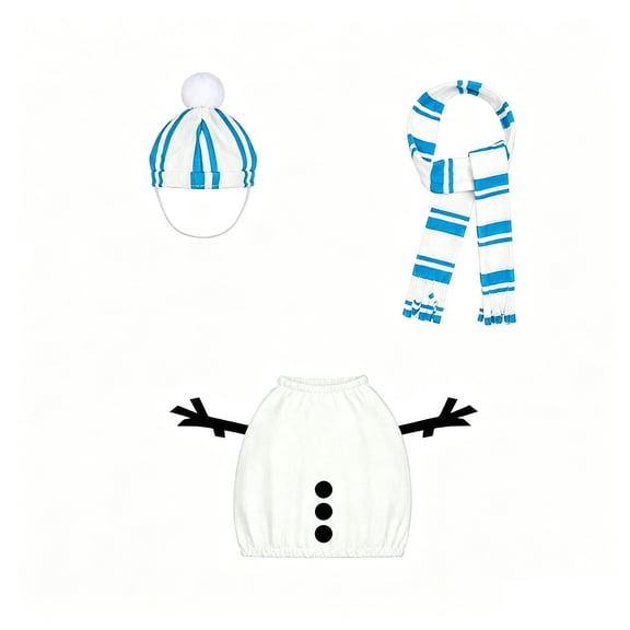 Winter Goose Outfits for 23'' Cement Goose, Sweater with Knit Hat and Scarf Set, Cute Christmas Goose Costume for Outdoor Patio Porch Lawn (Snowman)