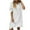 White, variant on Wdfiry T-shirt Dress for Women Solid Color Cotton Linen Lapel Button Long Sleeve Dress Casual Side Slit Dresses with Pocket
