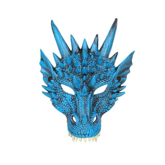 Shengyu Halloween Party Essential Dragon Mask For Cosplay Lovers Cosplay Mask Mask Cosplay Animal Mask Masks DarkBlue
