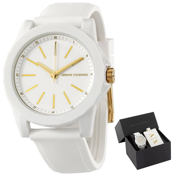 Armani Exchange Lady Banks Quartz White Dial Ladies Watch Set  AX7126