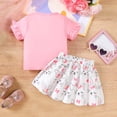 thumbnail image 6 of Laipiong Easter Bunny Egg Print Girls 2 Piece Outfit Fashion Ribbon Bowknot Blouse With Lace Trim And Pleated Skirt Red 7-8, 6 of 9