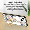 thumbnail image 3 of SaniMore for iPhone 14 Plus Case, 31 Diamonds Glass Vehicle Magnetic Support Flexible TPU Flower Pattern Cover with 360° Rotatable Ring Kickstand Shockproof Protective Shell, Purple Flower, 3 of 7