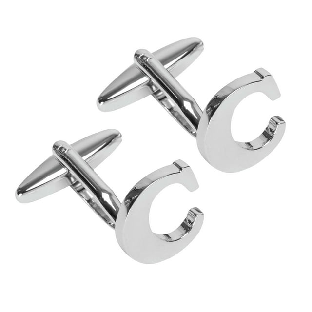 BodyJ4You 2PC Cufflinks Personalized Initials Letter C Men's Button Shirt Business Gift